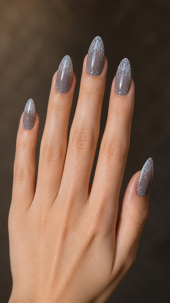 Ash Gray with Frosted Tip Cracks