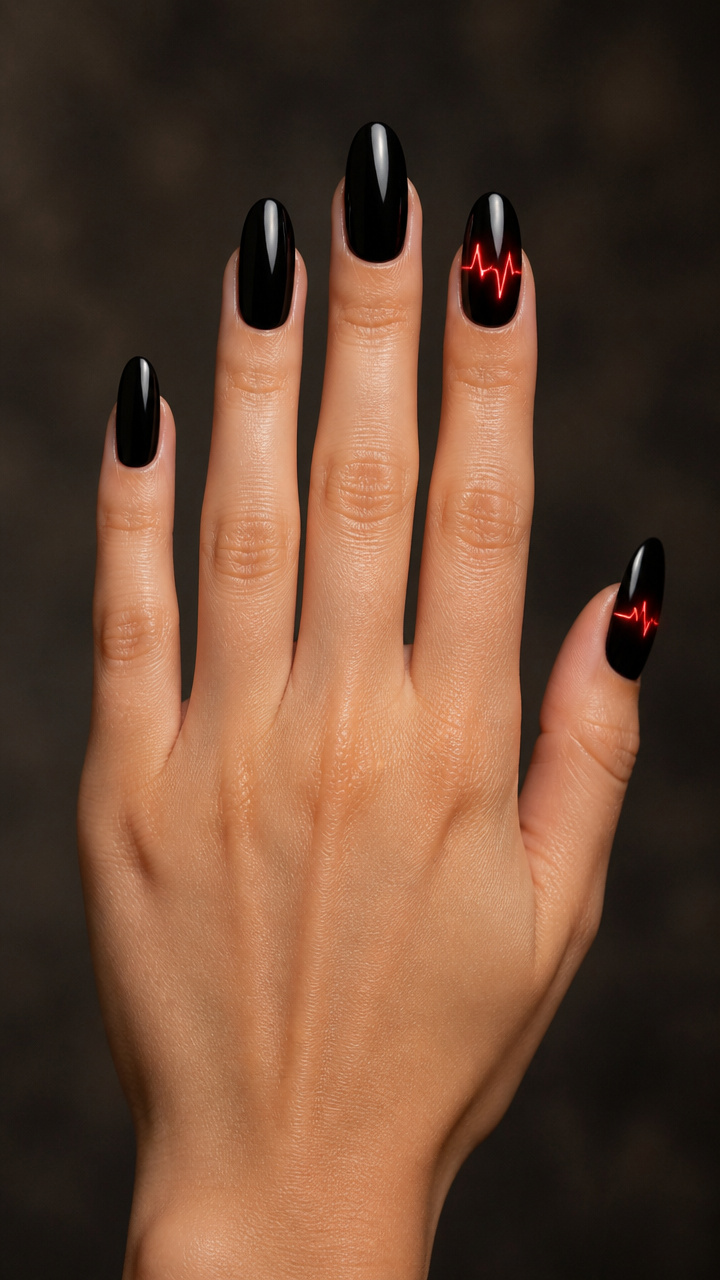 Midnight Heartbeat Pulse Line Design