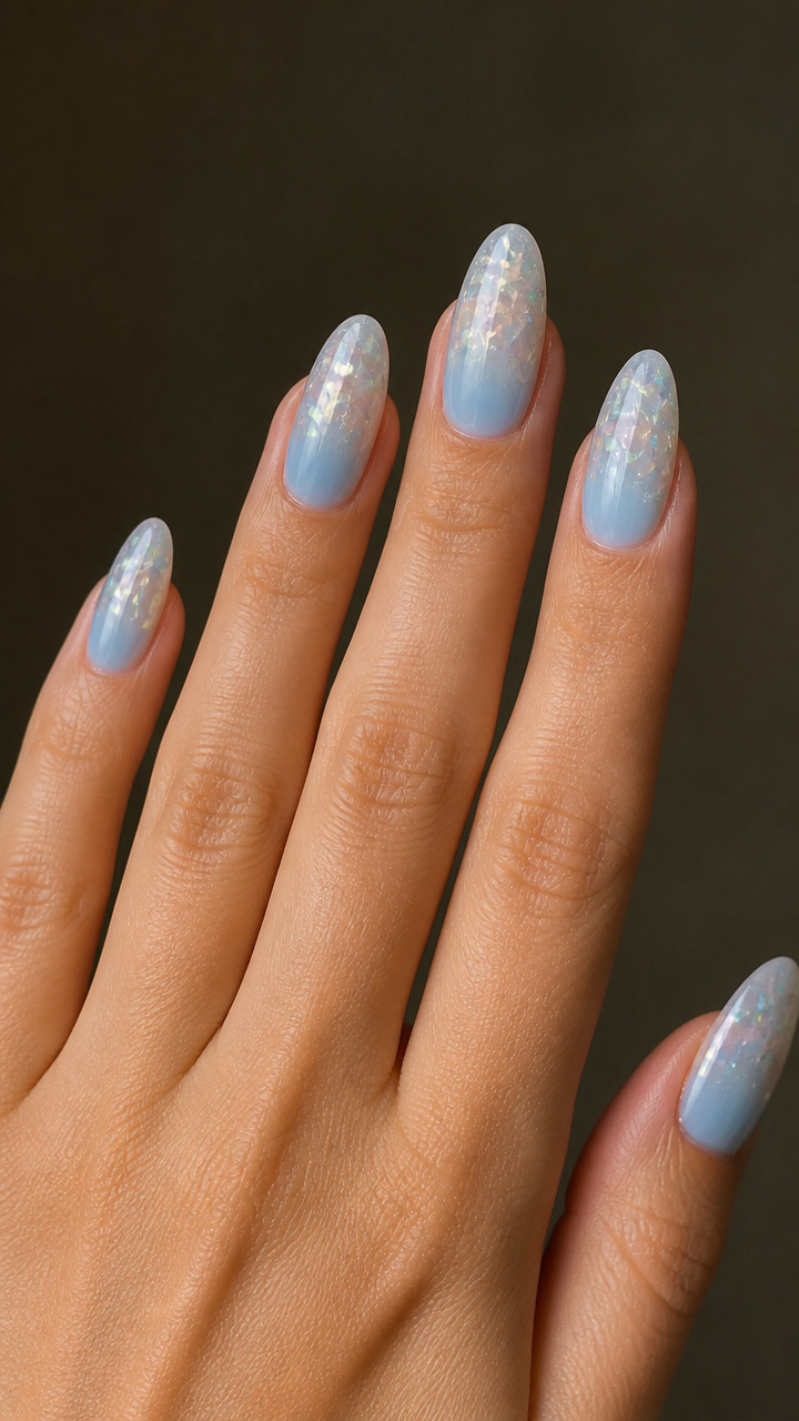 Glacial Ombré with Iridescent Flakes