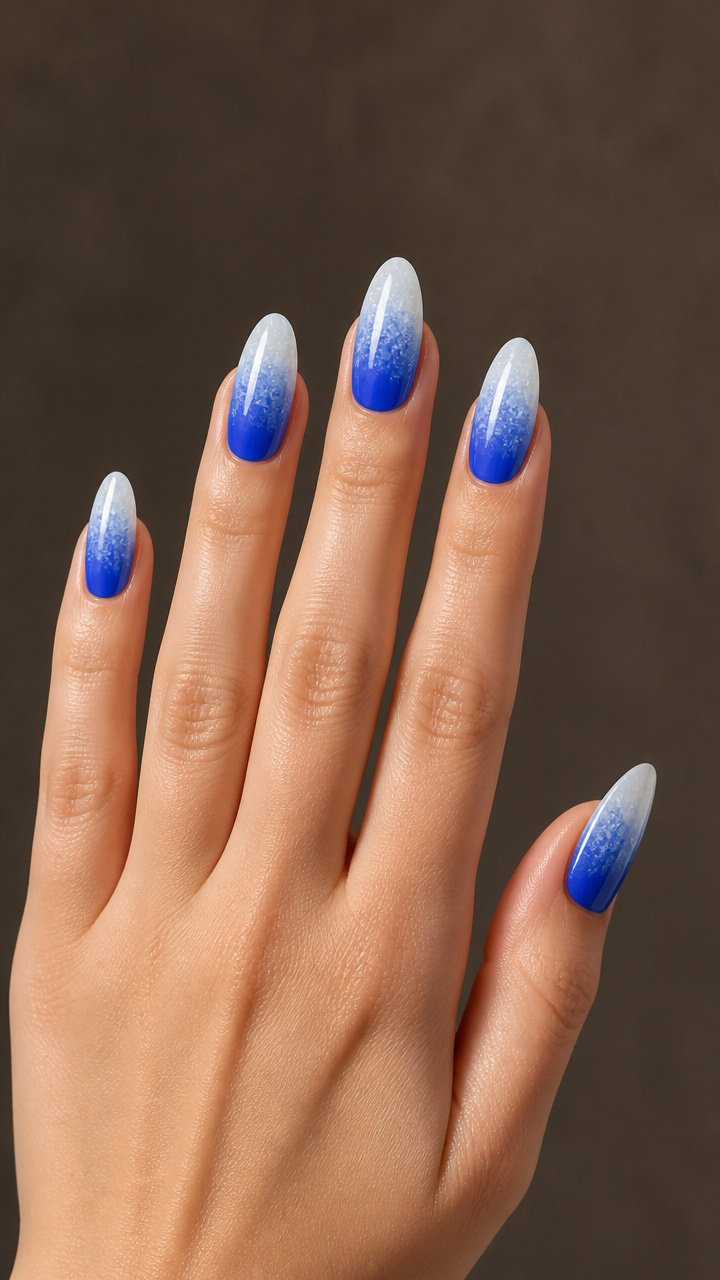 Electric Blue Ombre with Frosted Glass Effect