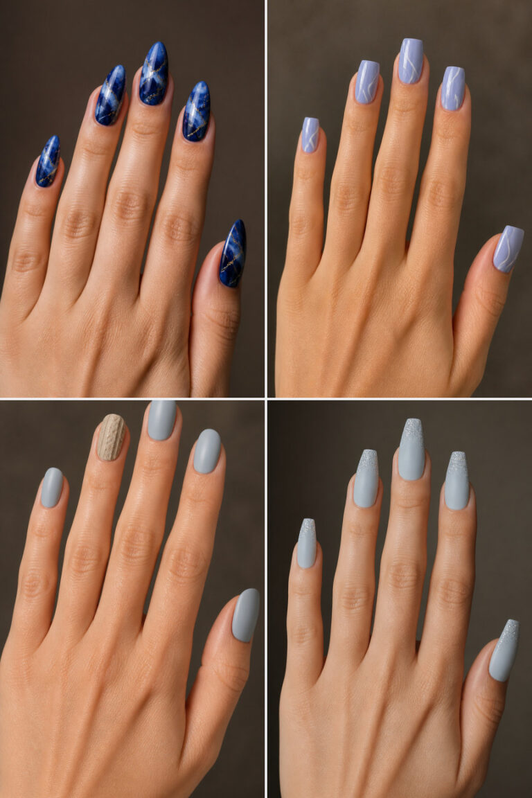 15 Elegant Blue Winter Nail Designs