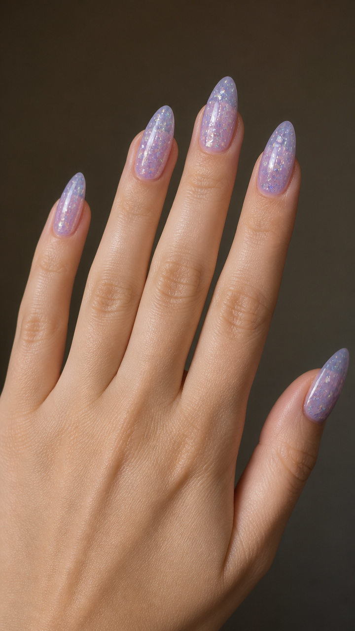 Icy Lavender with Holographic Flakes