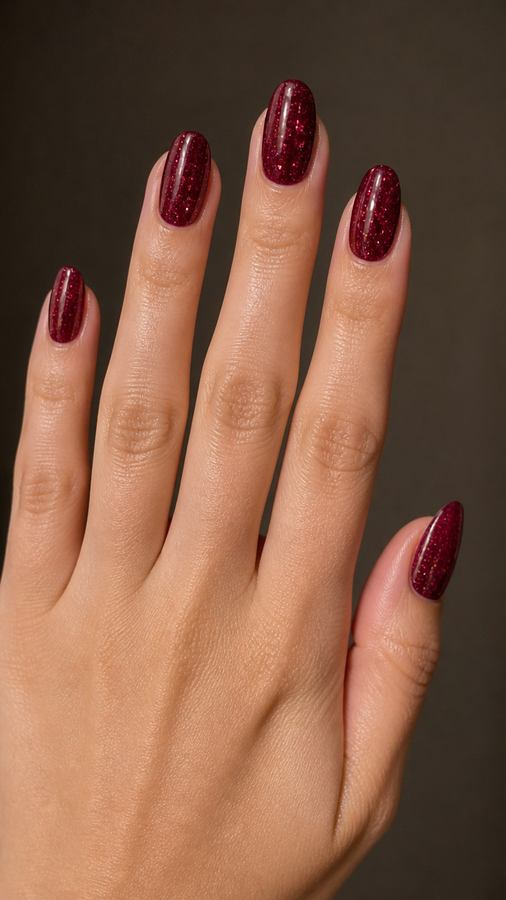 Sheer Wine Jelly with Silver Micro Glitter