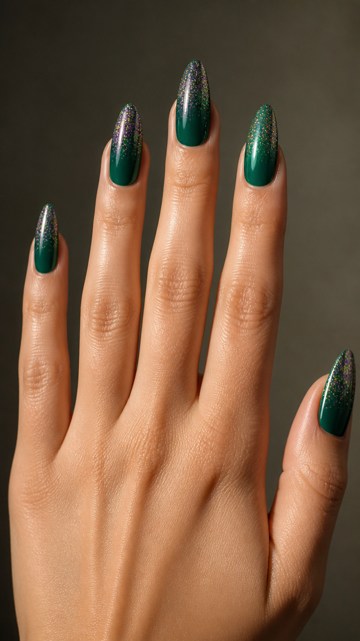 Glitter Gradient Overlay on Emerald Base