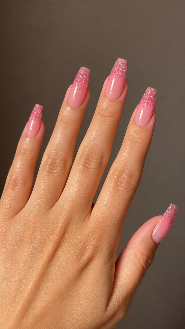 Pink Ombré with Glitter Gradient