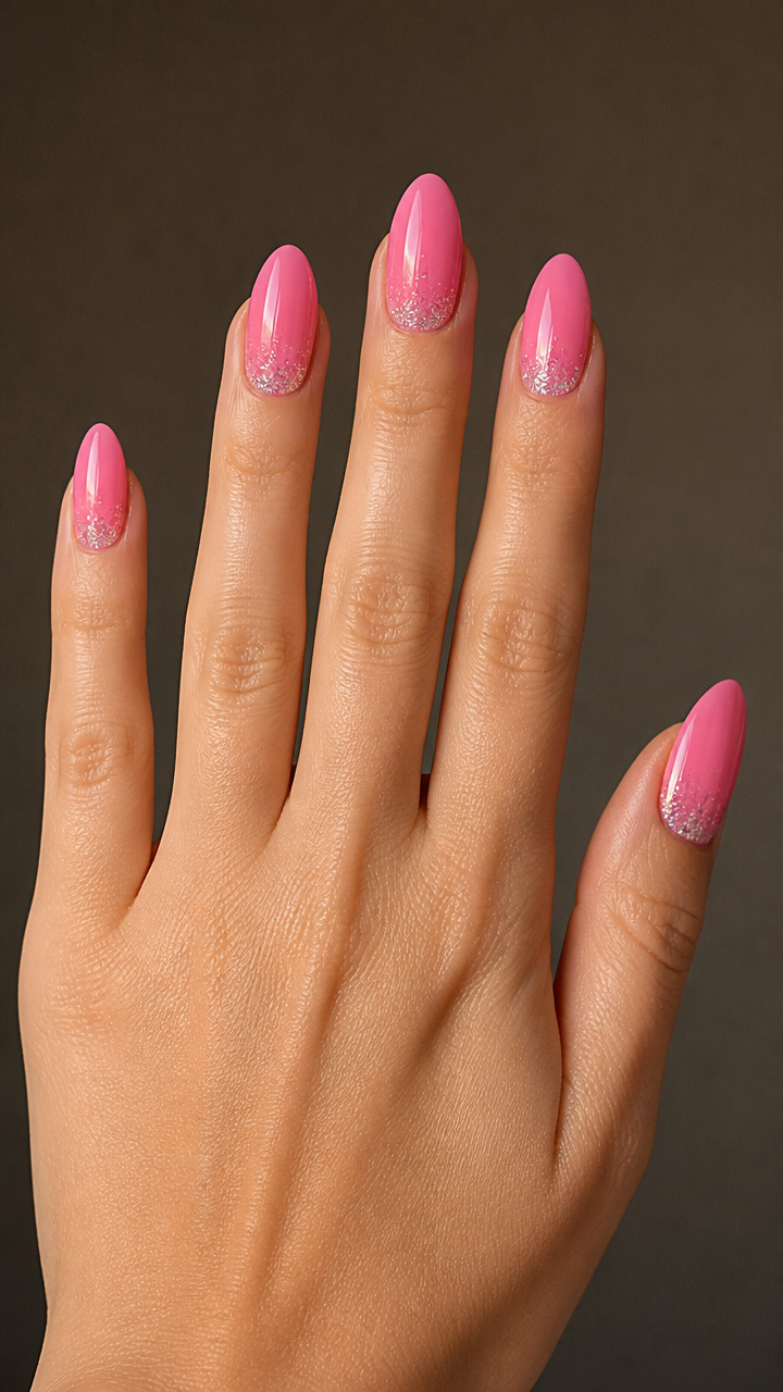 Bubblegum Pink with Silver Micro Glitter
