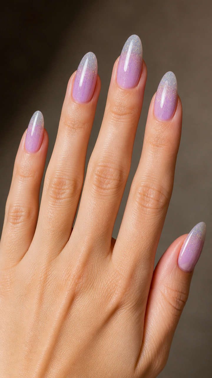 Frosted Lavender Ombré with Micro Glitter
