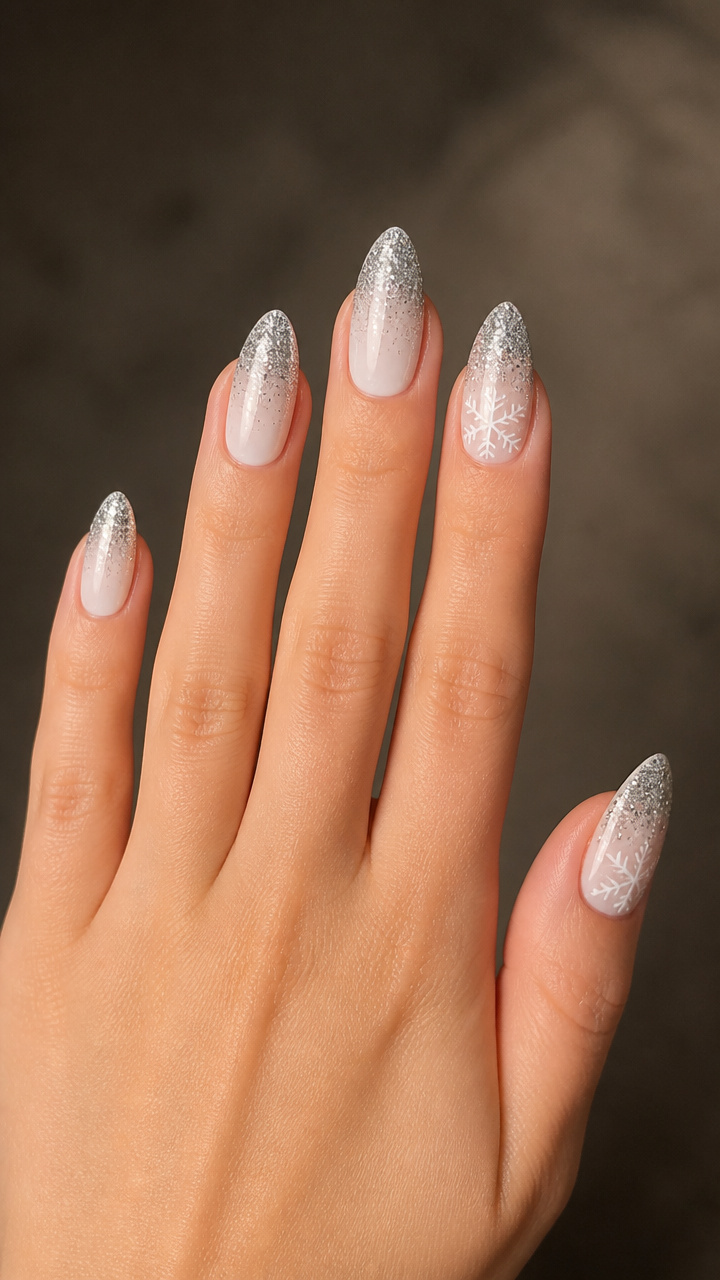 Glitter Gradient Over Frosted White