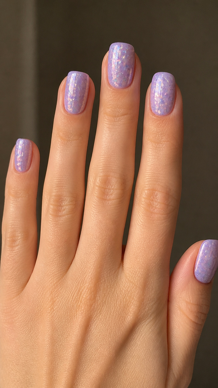 Frosted Lilac with Iridescent Moonstone Flecks