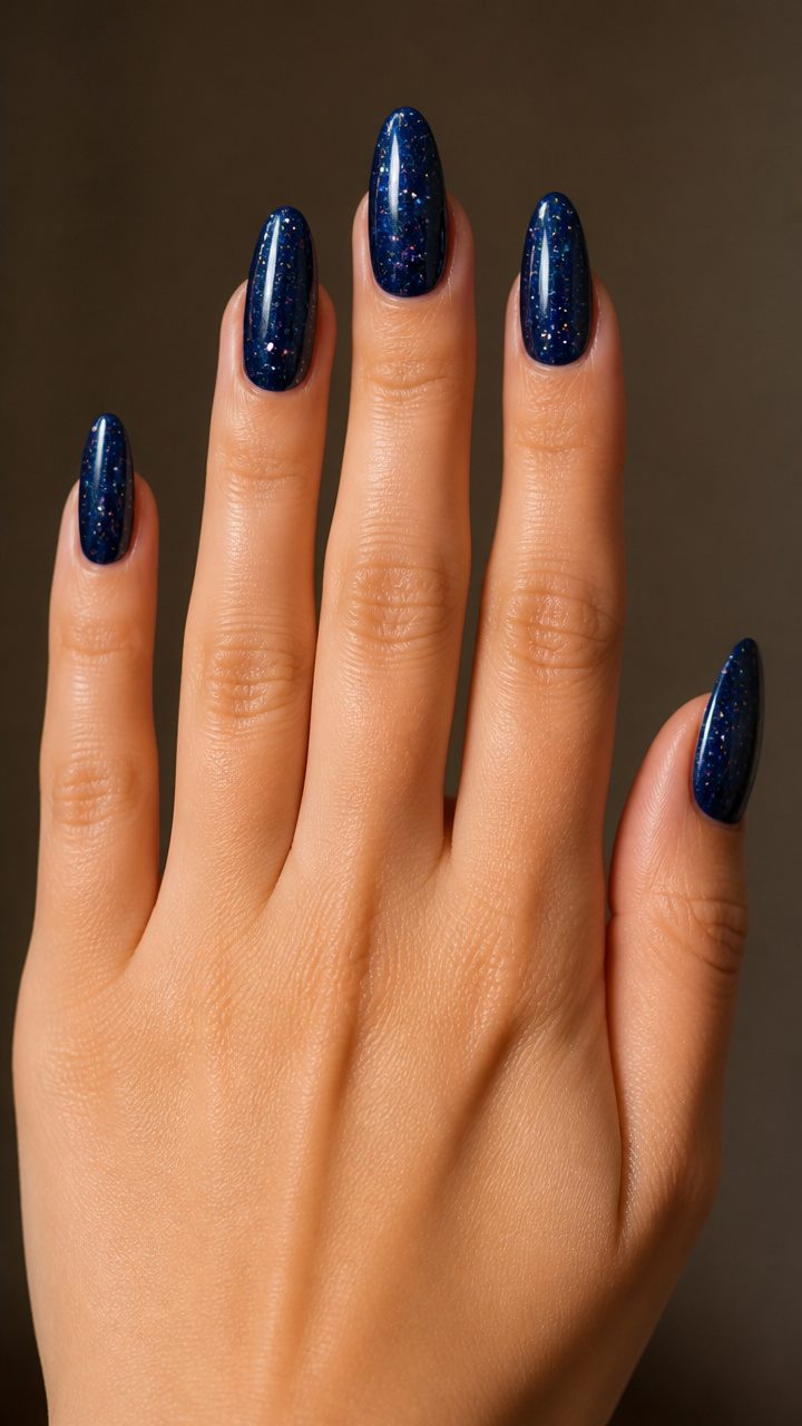 Midnight Navy Chrome with Holographic Flecks