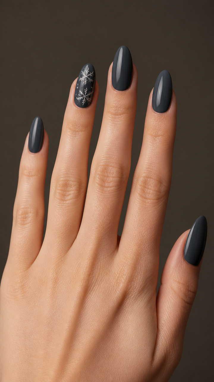 Charcoal Gray with Micro Crystal Snowflakes