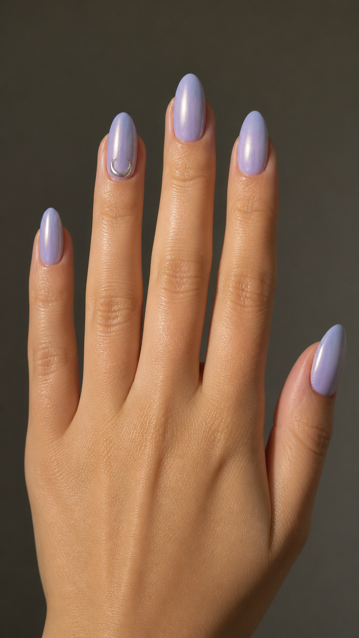 Icy Lavender with Chrome Moon Accents