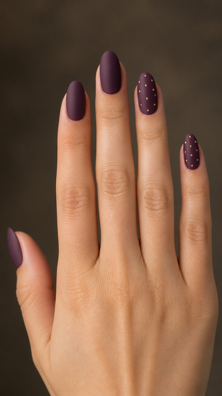 Plum Matte Finish with Gold Microdots