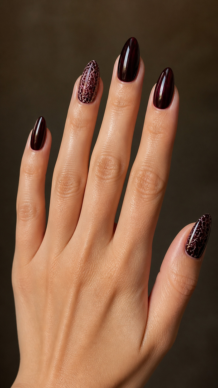 Black Cherry Gel with Frosted Glass Effect