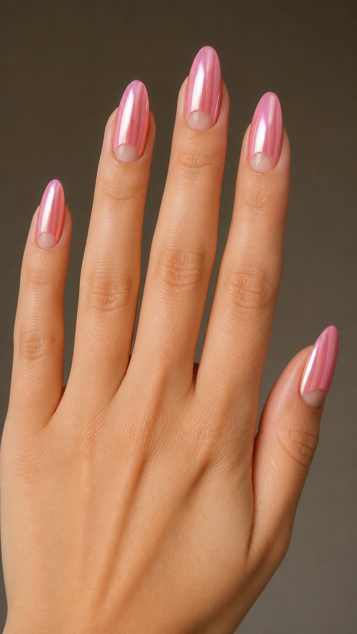 Candy Pink Chrome Half-Moons
