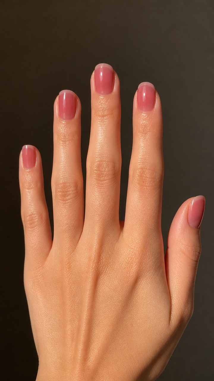 Berry Glaze Over Natural Tips