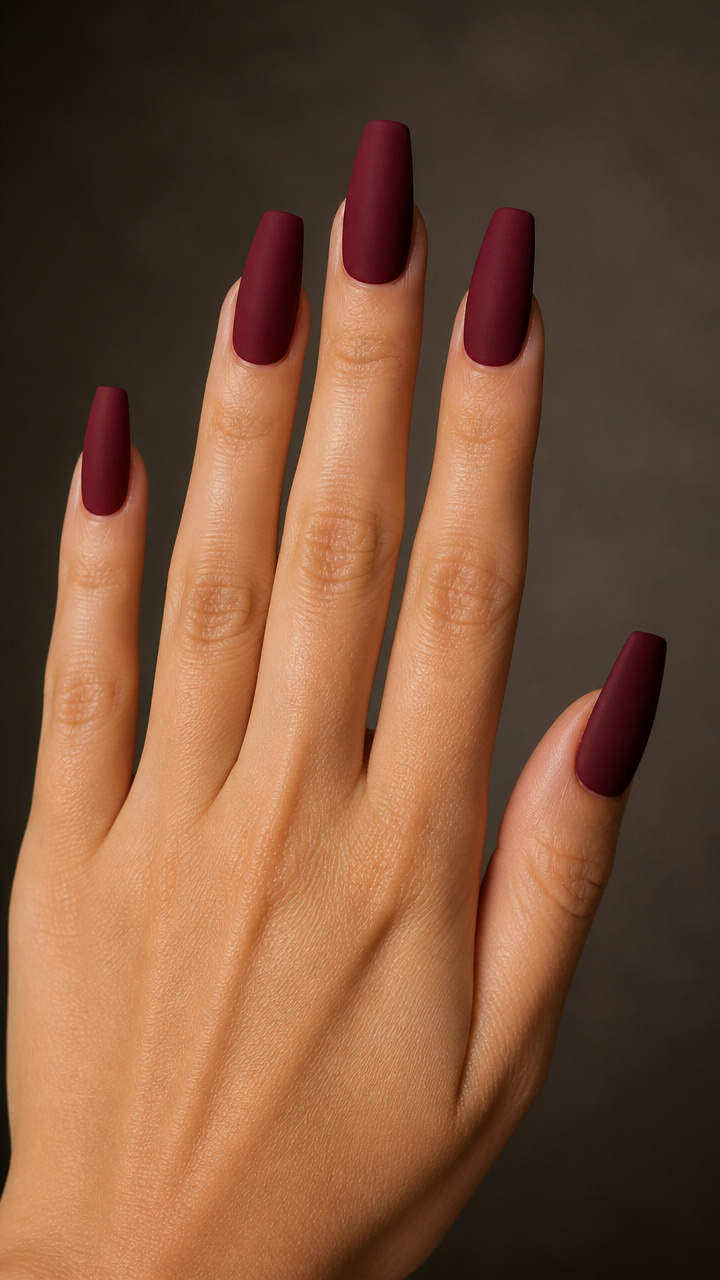 Deep Burgundy Coffin with Matte Topper