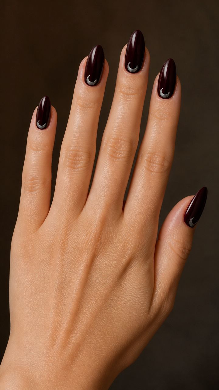 Black Cherry Gel with Floating Moon Accents