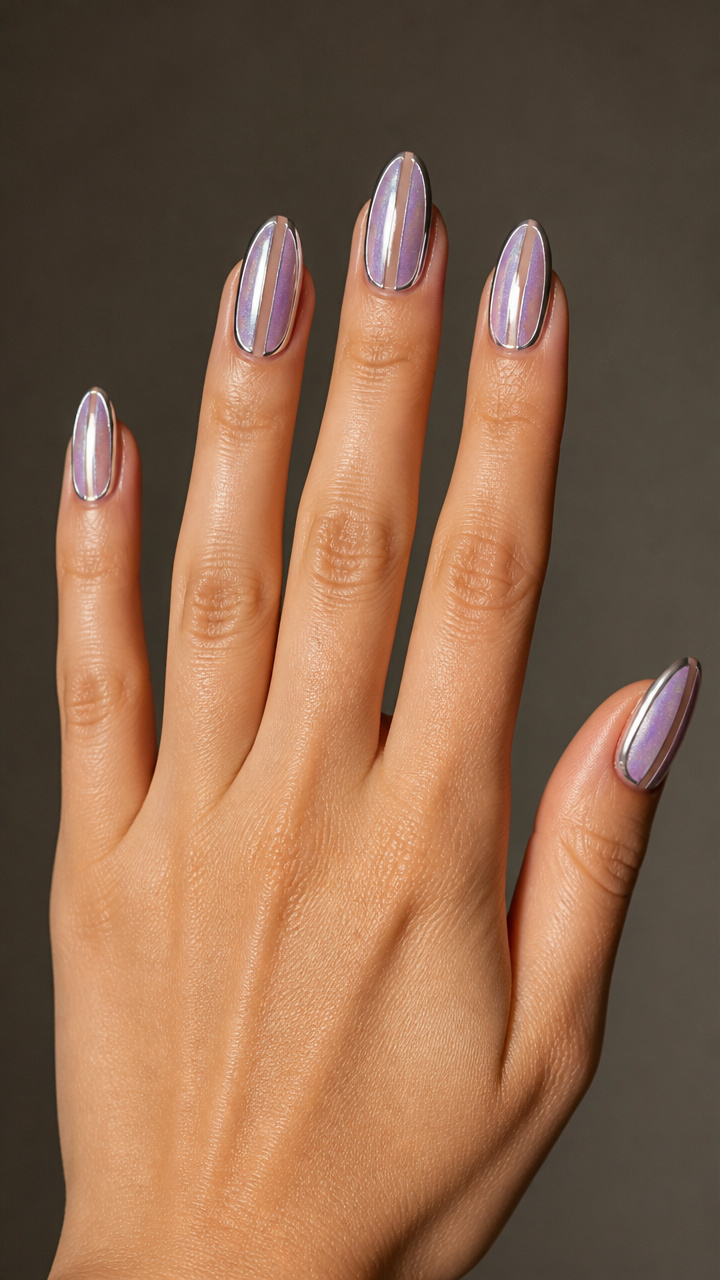 Silver Chrome and Lilac Negative Space