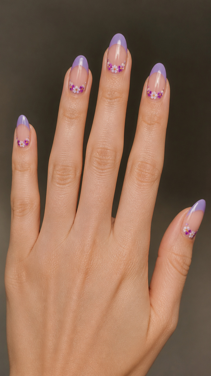 Sheer Lavender Tips with Micro Violets