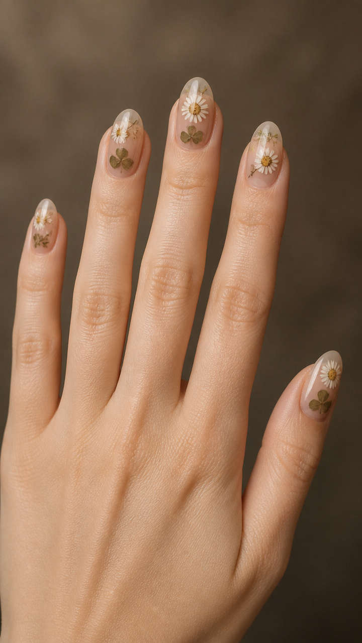 Clear Gloss Over Pressed Dried Flowers