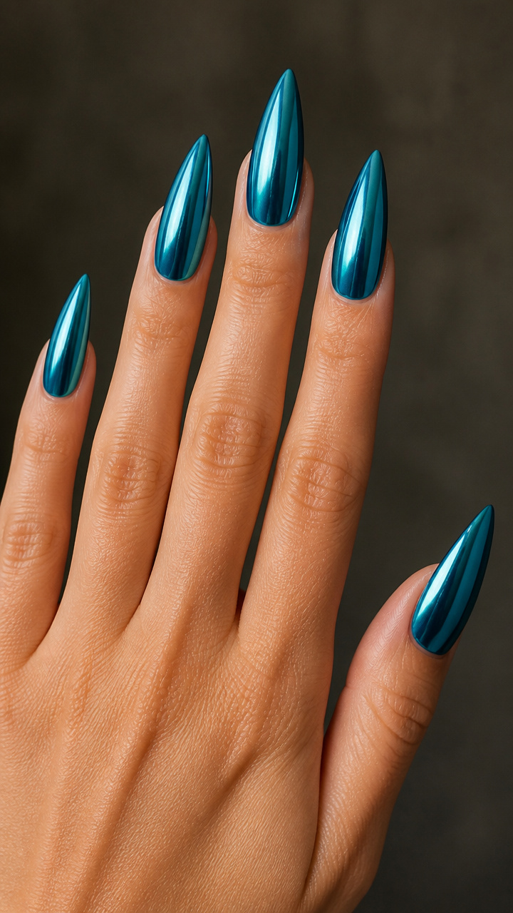 Teal-Tinted Blue Chrome with Gloss Finish