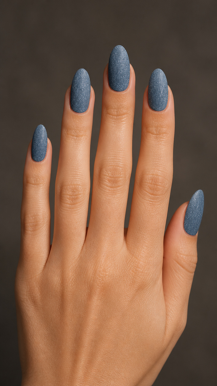 Cool Denim Blue with Frosted Matte Top Coat