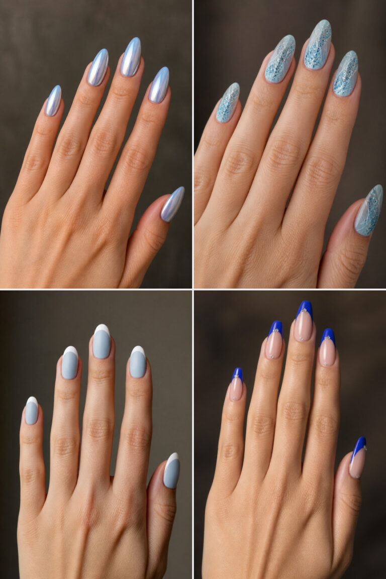 15 Frosty Blue Nail Ideas for Winter