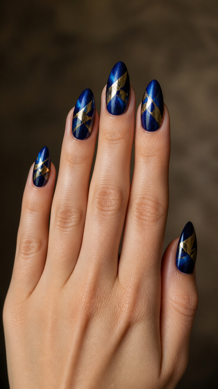 Cobalt Frost with Angular Foil Inlays