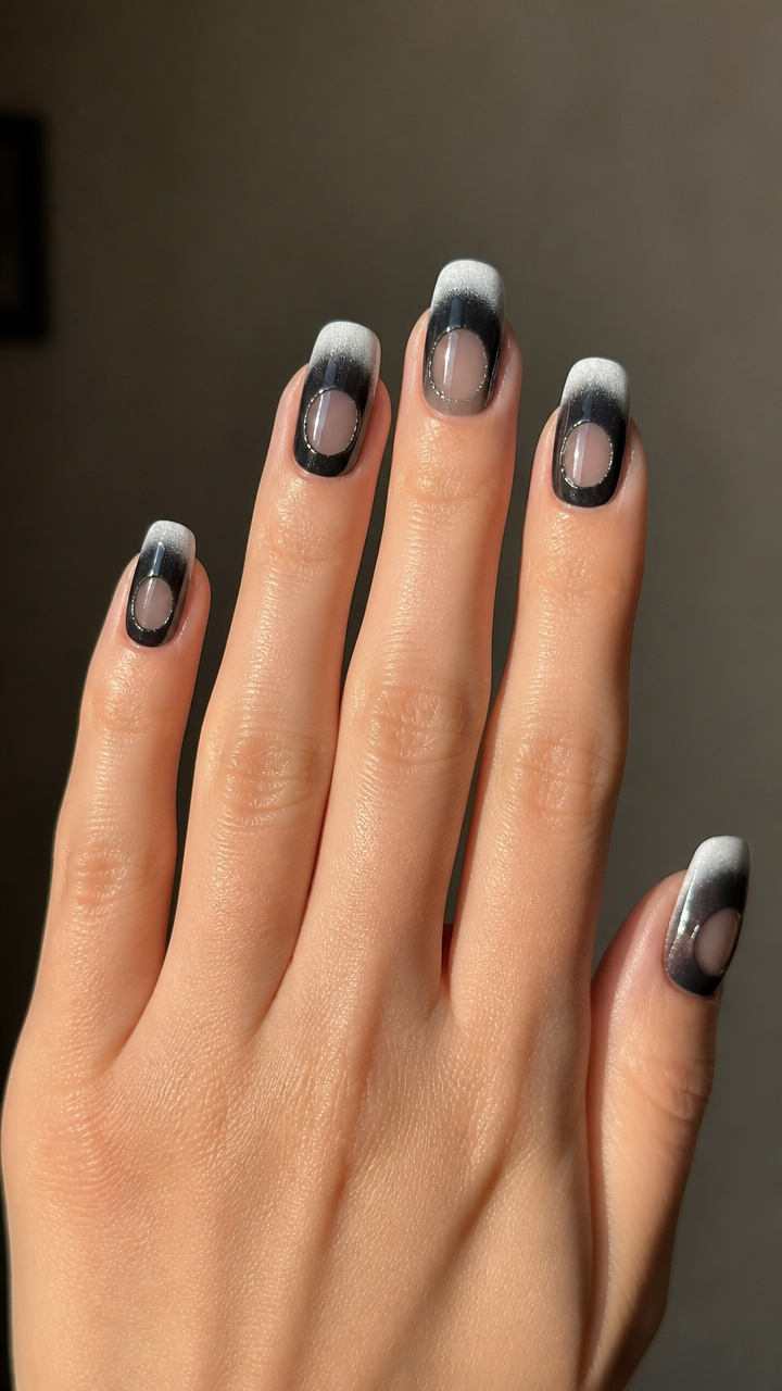 Charcoal Frost with Negative Space Design