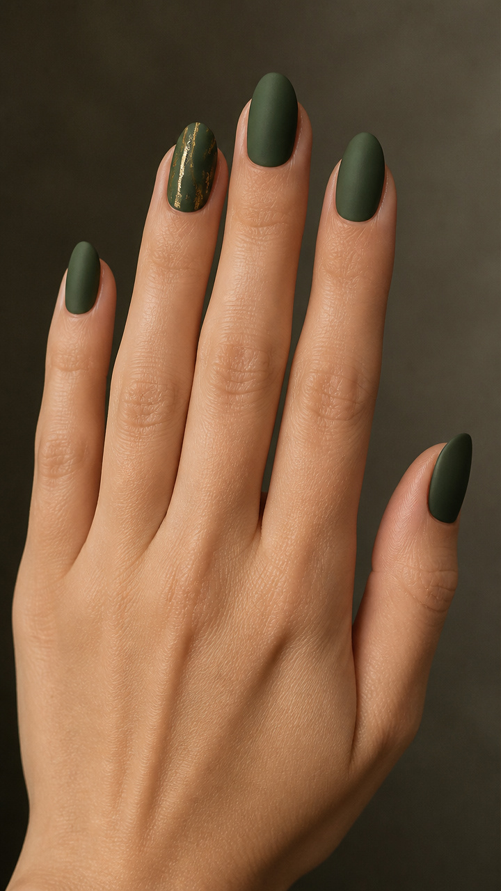 Matte Forest Green with Gold Accents