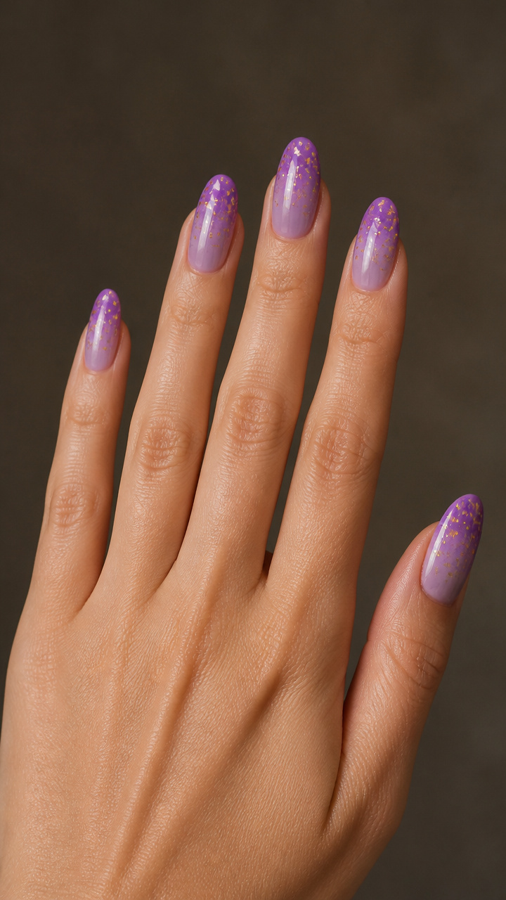 Purple Gradient with Gold Fleck Inlay