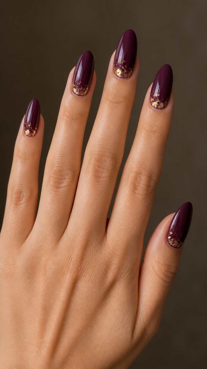 Plum Gel Base with Gold Moonstone Flecks