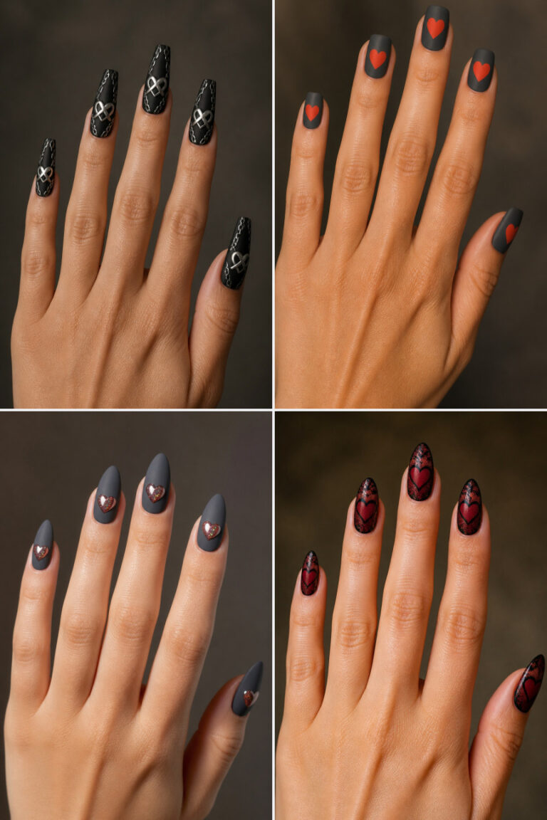 15 Gothic Heart Nail Designs