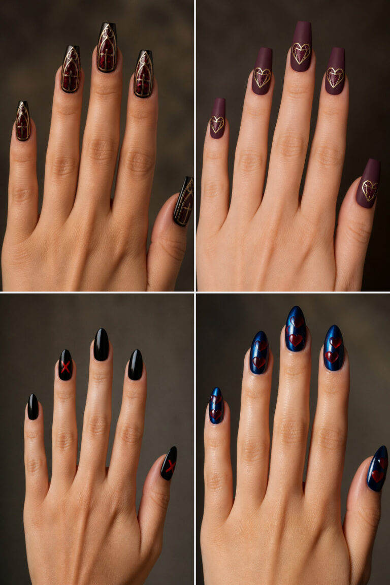 15 Gothic Valentine’s Day Nail Designs