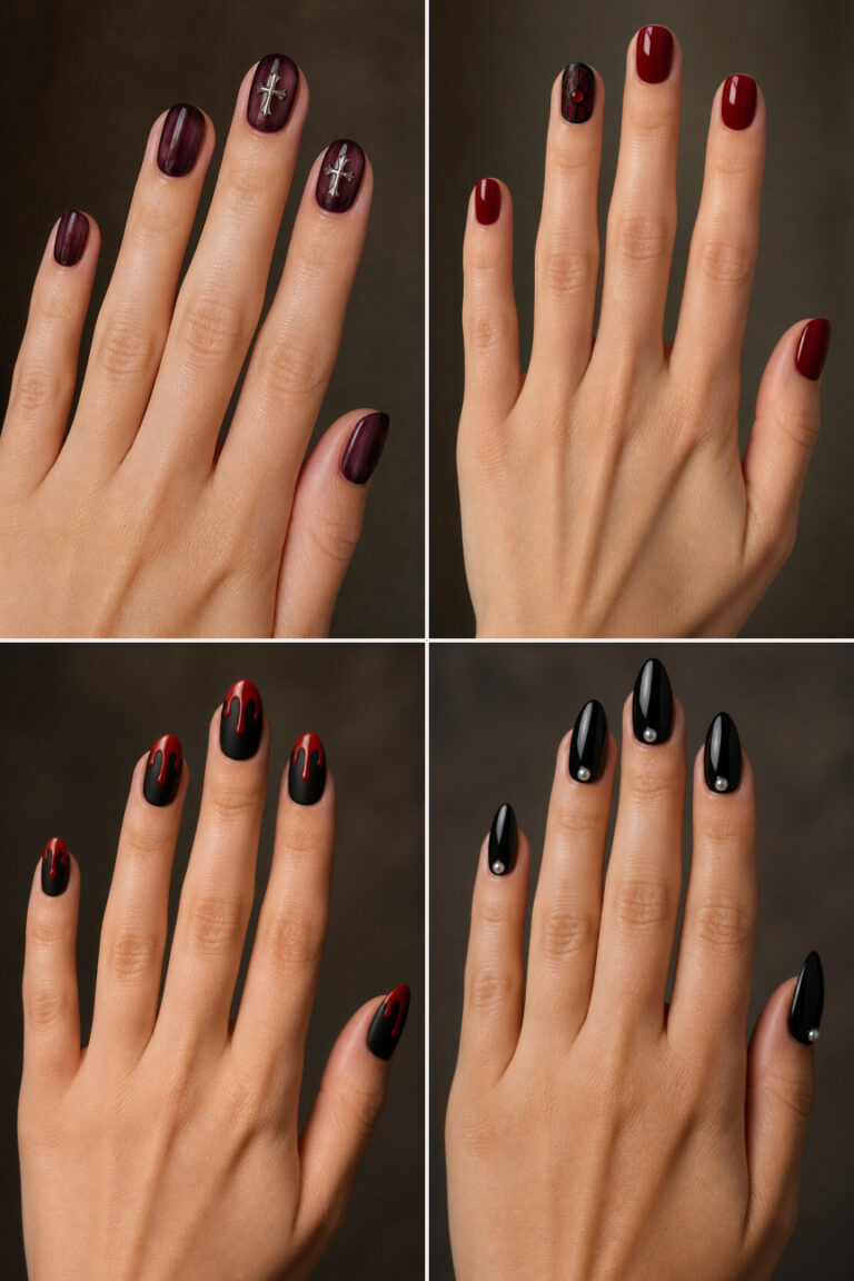 15 Gothic Valentine’s Nails for Short Nails