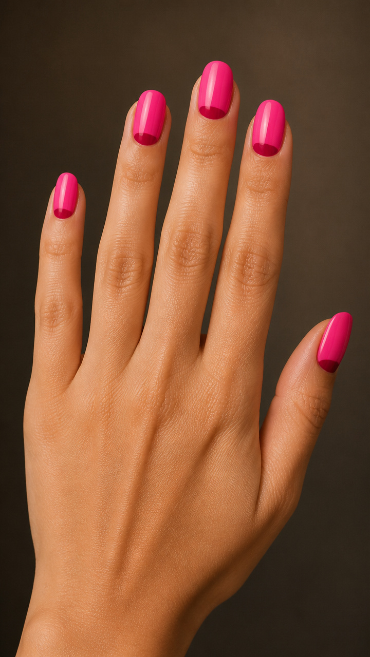 Two-Tone Pink Half-Moon Manicure