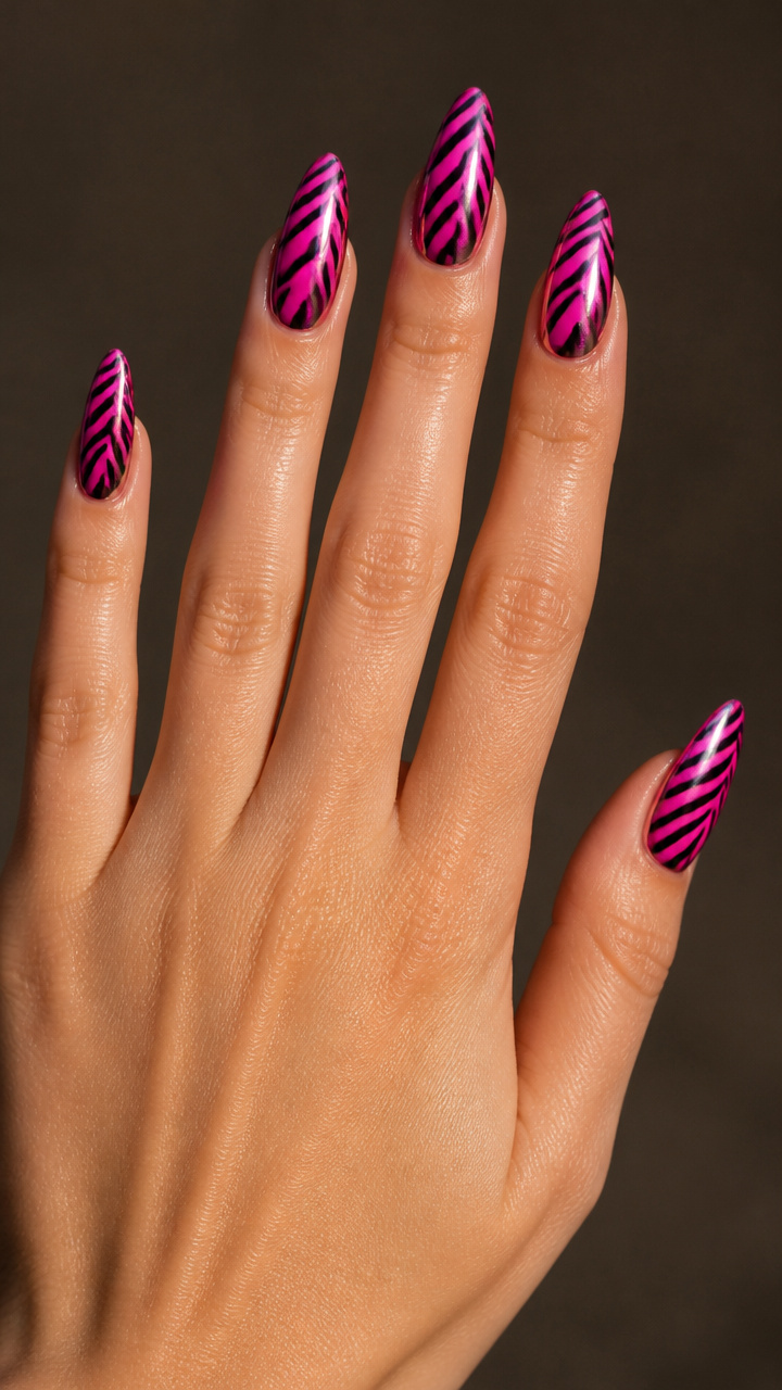 Pink Zebra Stripes with Chrome Accents