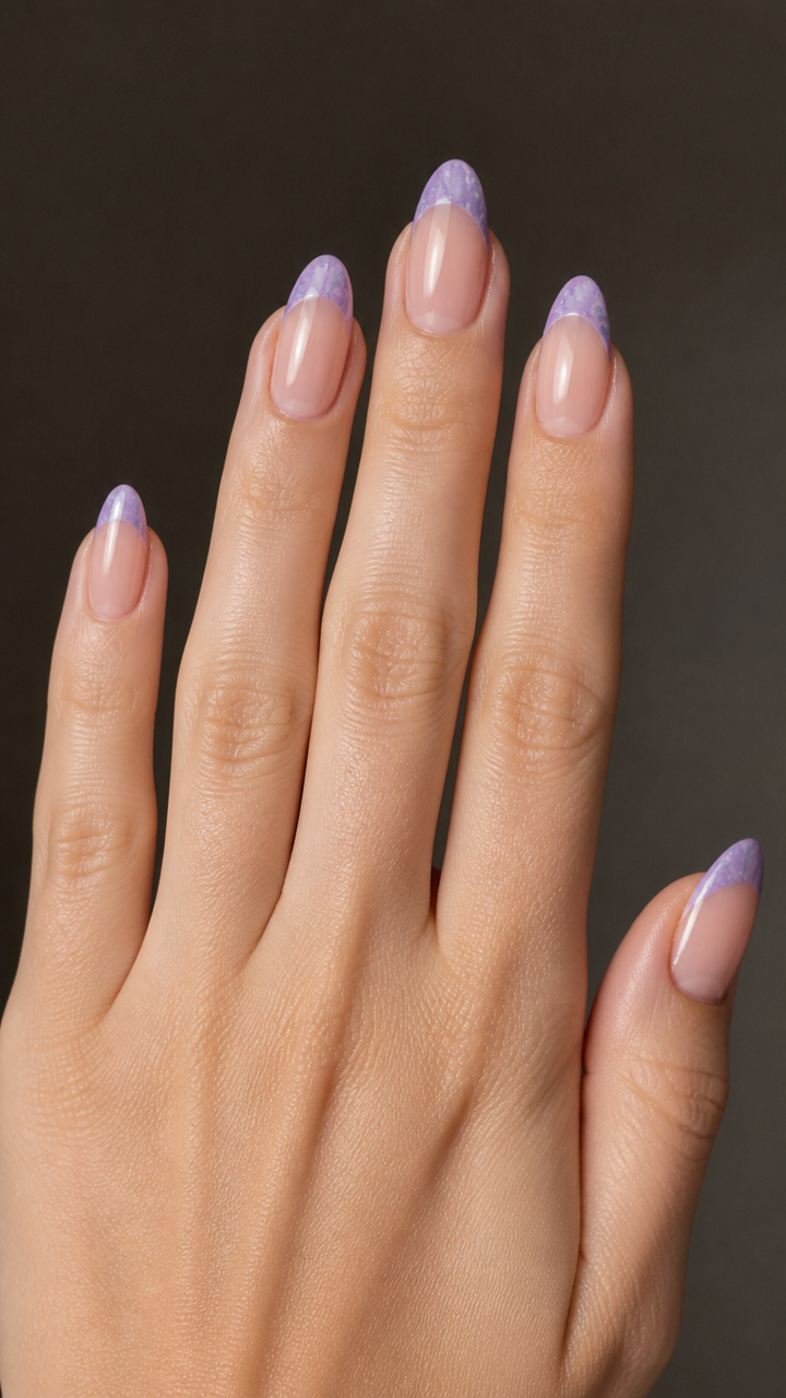 Icy Lavender French Manicure