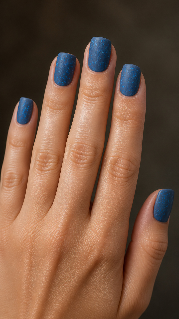 Cool Denim with Matte Blue Splatter