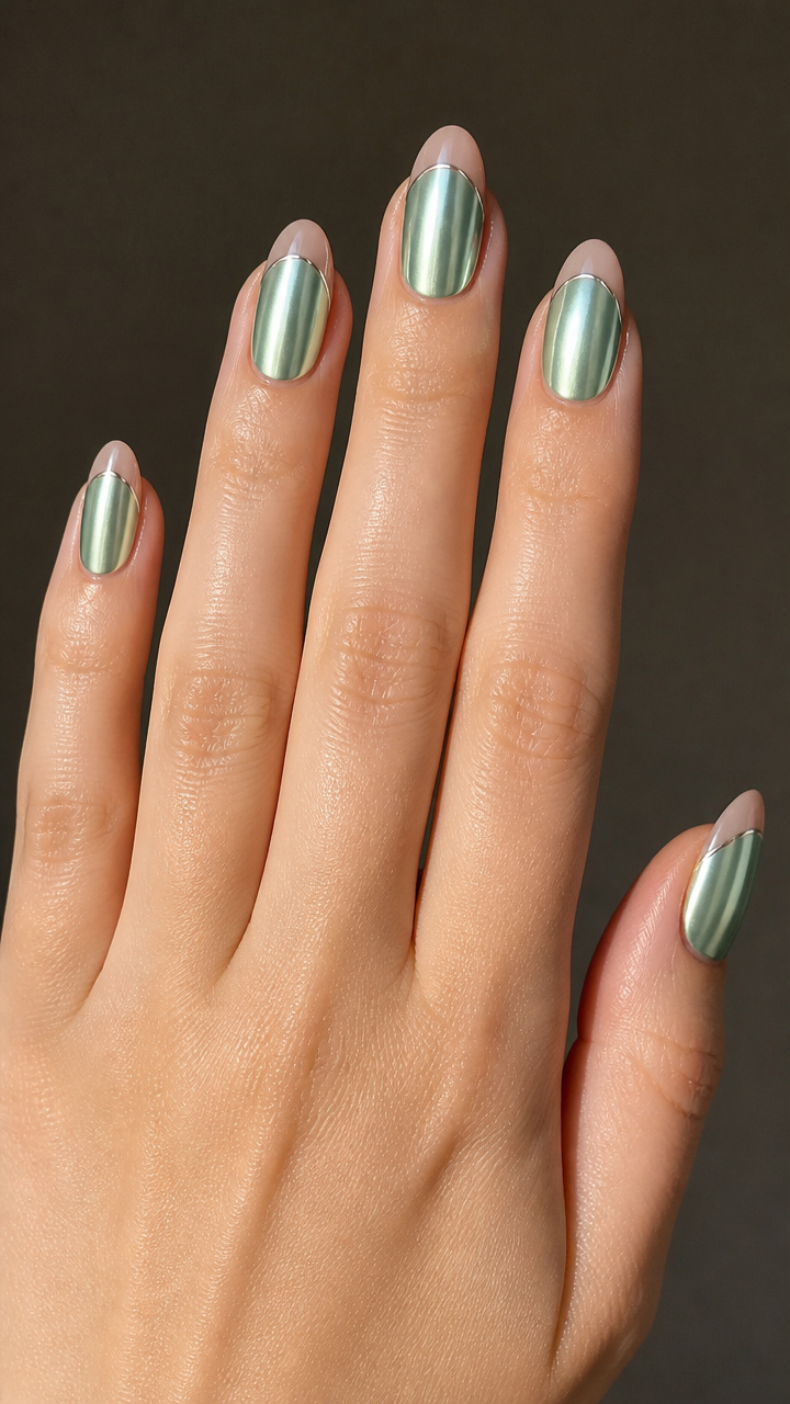 Cool Mint Chrome with Negative Space Detail