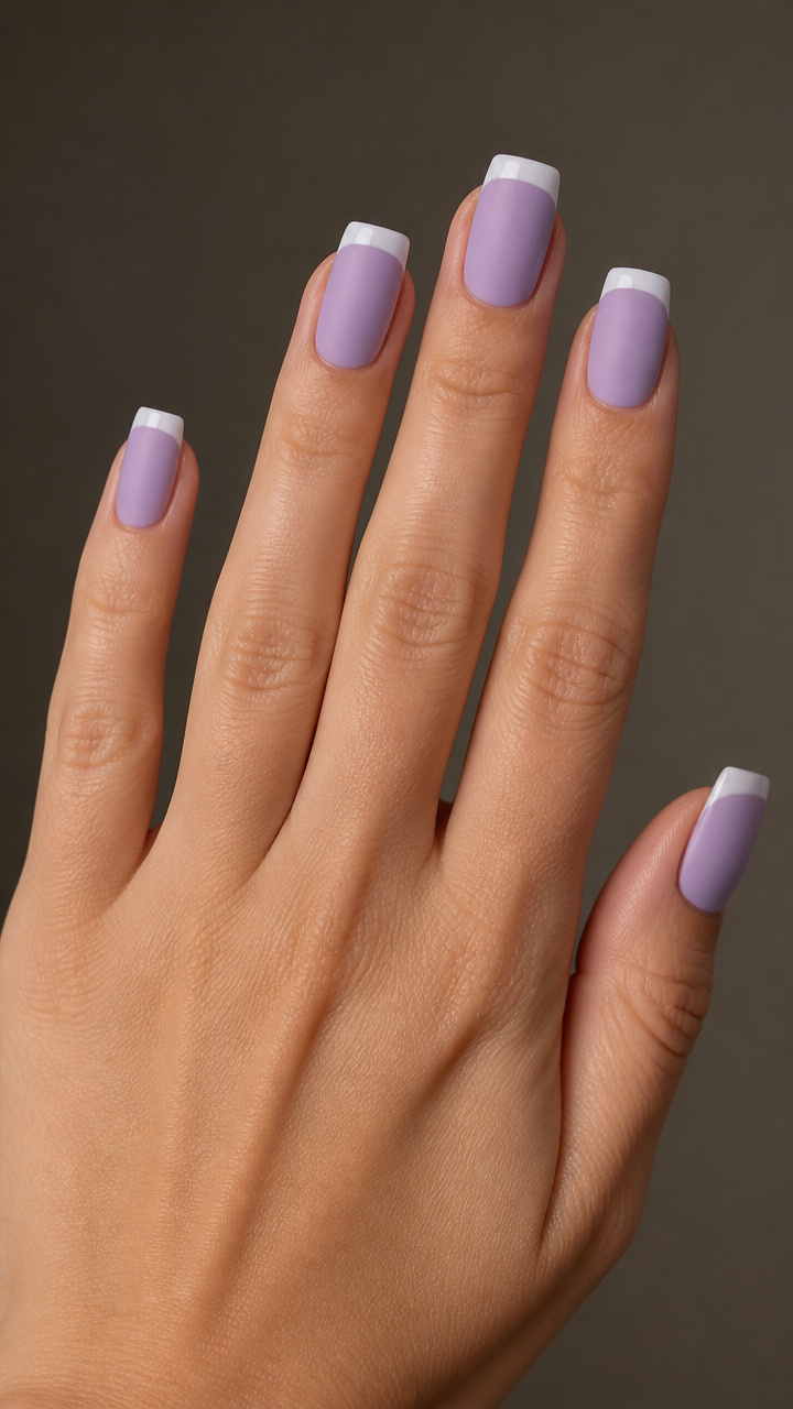 Chilled Lilac Matte Top with Glossy Tips