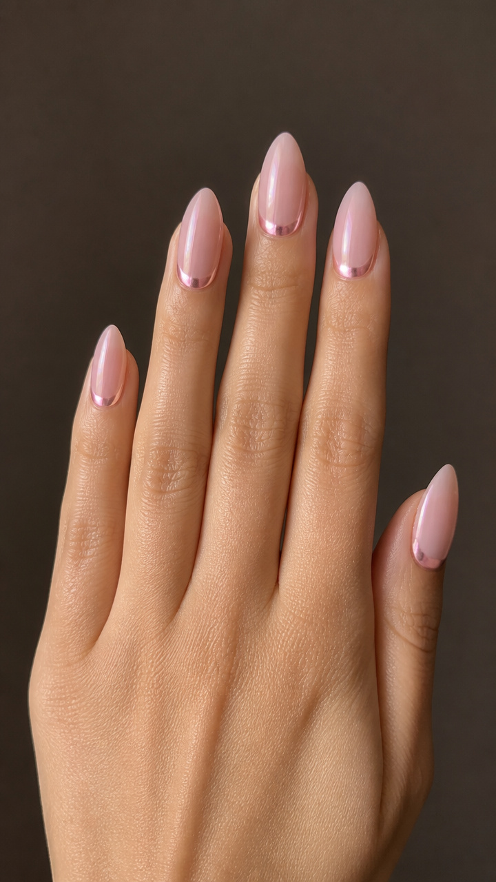 Rose Quartz Pink with Chrome Inner Corner