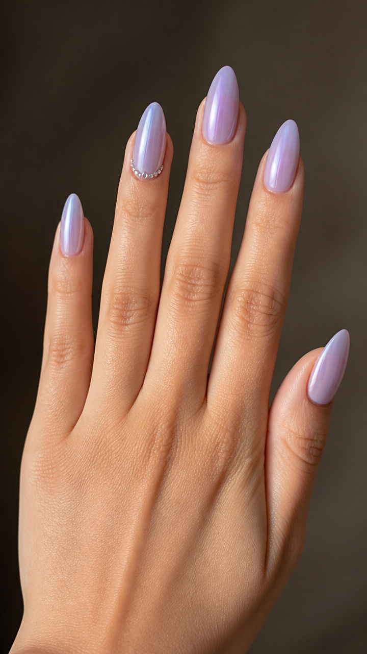 Icy Lavender Glaze with Micro Rhinestones