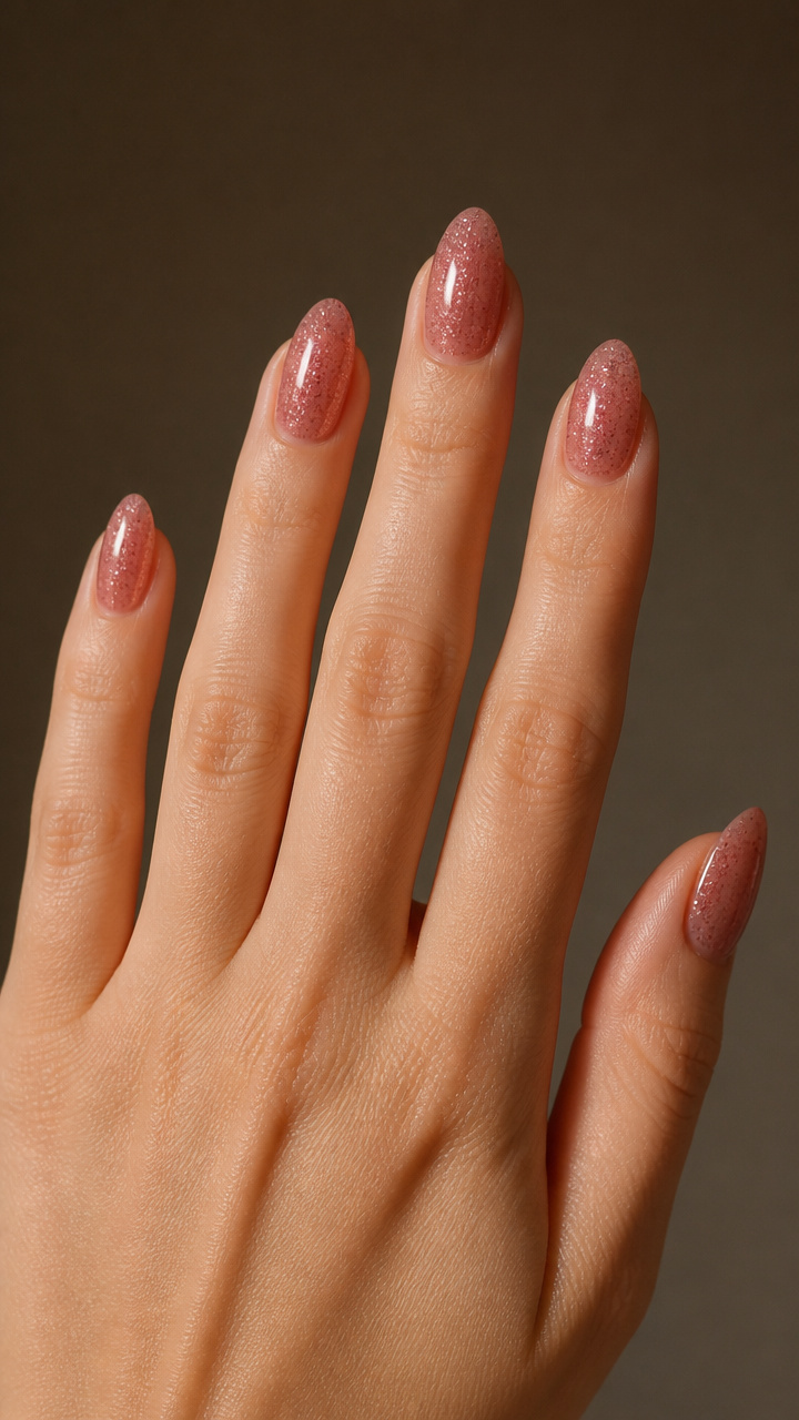 Cranberry Shimmer Over Nude Base