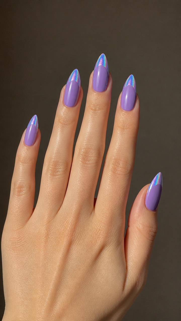 Winter Iris Holographic Tips