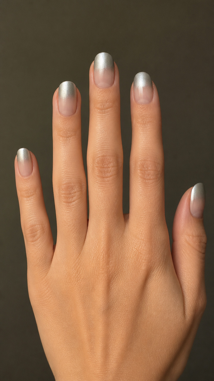 Matte Silver Ombré Over Natural Base