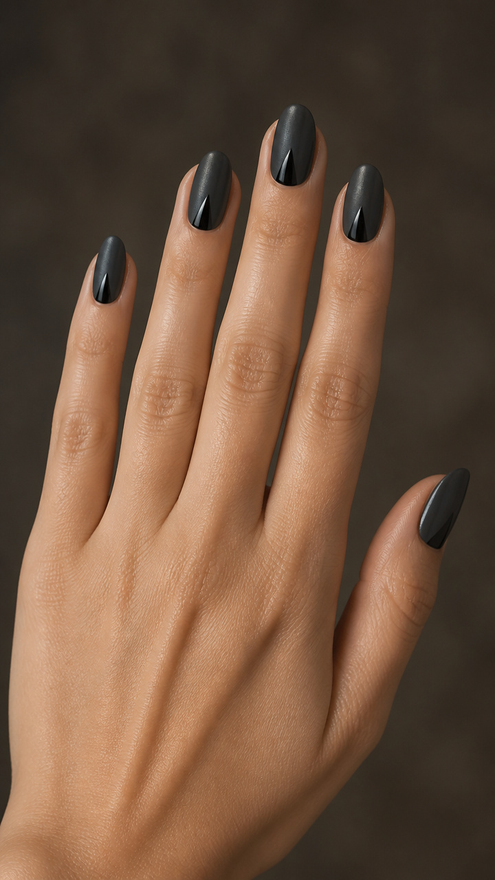 Charcoal Gray with Glossy Black Triangle Art