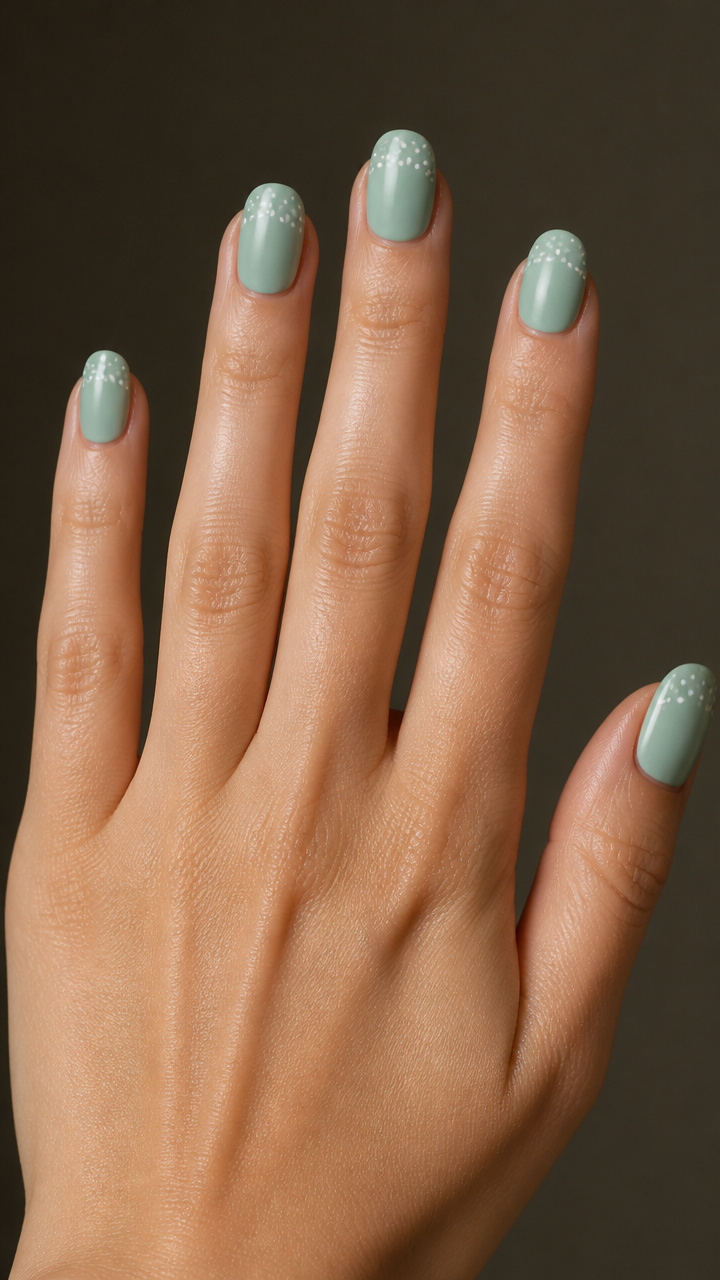 Mint Green Matte Finish with Tiny Dots