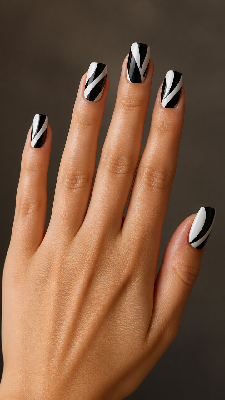 Black and White Abstract Stripes